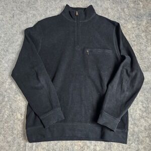 Pendleton Sweater Men M Black Quarter Zip Sweatshirt Pullover Long Sleeve Preppy